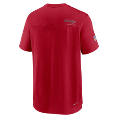 Tampa Bay Buccaneers Sideline Coach Chevron Lock Up Logo V-Neck Performance T-Shirt Red