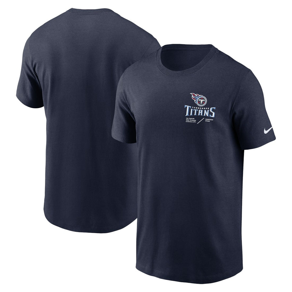 Tennessee Titans Sideline Infograph Lockup Performance T-Shirt Navy