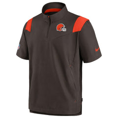 Cleveland Browns Sideline Coaches Chevron Lockup Pullover Top Brown
