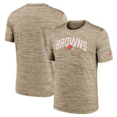 Cleveland Browns Sideline Velocity Athletic Stack Performance T-Shirt Brown