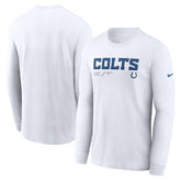 Indianapolis Colts Sideline Infograph Lock Up Performance Long Sleeve T-Shirt White