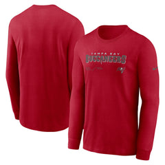 Tampa Bay Buccaneers Sideline Infograph Lock Up Performance Long Sleeve T-Shirt Red