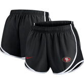 San Francisco 49ers Women's Plus Size Logo Performance Tempo Shorts Charcoal