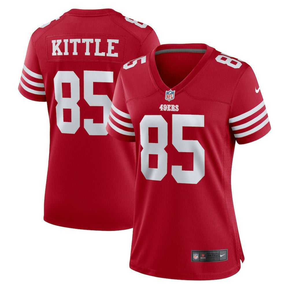 NFL George Kittle San Francisco 49ers Women's Team Game Player Jersey - Scarlet