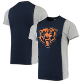 Chicago Bears Refried Apparel Sustainable Split T-Shirt Navy/Heathered Gray