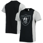 Las Vegas Raiders Refried Apparel Sustainable Split T-Shirt Black/Heathered Gray