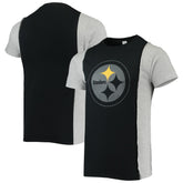 Pittsburgh Steelers Refried Apparel Sustainable Split T-Shirt Black/Heathered Gray