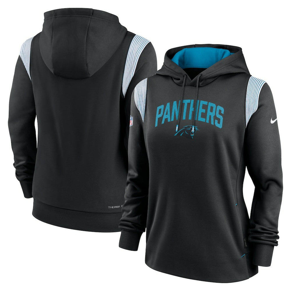 Carolina Panthers Women's Sideline Stack Performance Pullover Hoodie Black