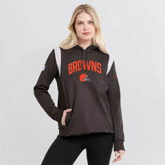 Cleveland Browns Women's Sideline Stack Performance Pullover Hoodie Brown