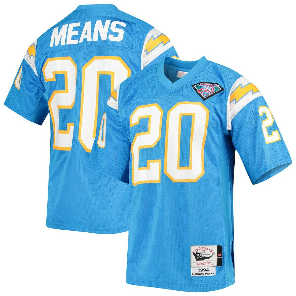 NFL Natrone Means Los Angeles Chargers 1994 Authentic Throwback Retired Player Jersey - Powder Blue for sale