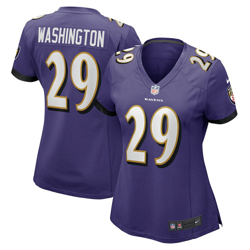 NFL Ar'Darius Washington Baltimore Ravens Women's Player Game Jersey - Purple
