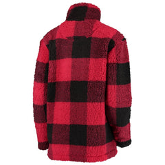 NHL Chicago Blackhawks G-III 4Her by Carl Banks Women's Plaid Sherpa Quarter-Zip Jacket - Red/Black