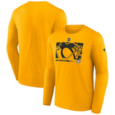 NHL Pittsburgh Penguins Fanatics Authentic Pro Core Collection Secondary Long Sleeve T-Shirt - Gold