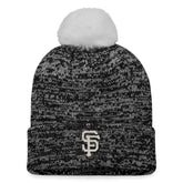 San Francisco Giants Fanatics Women's Iconic Cuffed Knit Hat with Pom - Black/White Hats