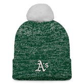 Athletics Fanatics Women's Iconic Cuffed Knit Hat with Pom - Green/White Hats