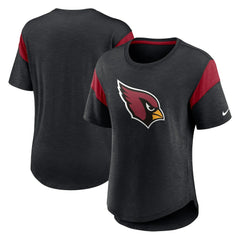 Arizona Cardinals Women's Primary Logo Fashion Top Heather Black