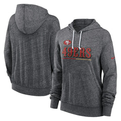 San Francisco 49ers Women's Team Spirit Gym Vintage Lightweight Hoodie Top Heather Charcoal