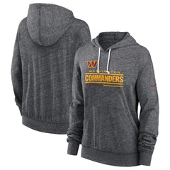 Washington Commanders Women's Team Spirit Gym Vintage Lightweight Hoodie Top Heather Charcoal