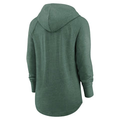 Green Bay Packers Women's Minimal Statement Lightweight Raglan Funnel Neck Pullover Hoodie Heather Green