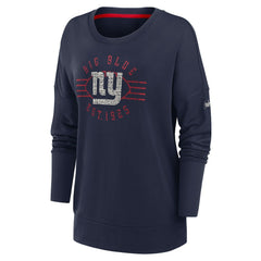 New York Giants Women's Rewind Playback Icon Performance Pullover Sweatshirt Navy