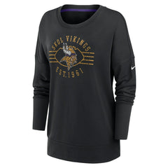 Minnesota Vikings Women's Rewind Playback Icon Performance Pullover Sweatshirt Black