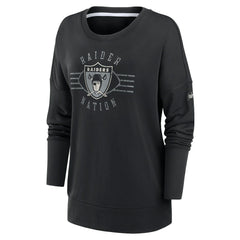 Las Vegas Raiders Women's Rewind Playback Icon Performance Pullover Sweatshirt Black