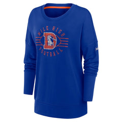 Denver Broncos Women's Rewind Playback Icon Performance Pullover Sweatshirt Royal