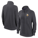 Minnesota Vikings Women's Premium Raglan Performance Half-Zip Sweatshirt Charcoal