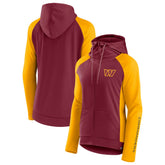 Washington Commanders Women's End Around Lightweight Raglan Full-Zip Hoodie Jacket Burgundy/Gold