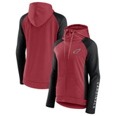 Arizona Cardinals Women's End Around Lightweight Raglan Full-Zip Hoodie Jacket Cardinal/Black