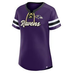 Baltimore Ravens Women's Original State Lace-Up T-Shirt Purple