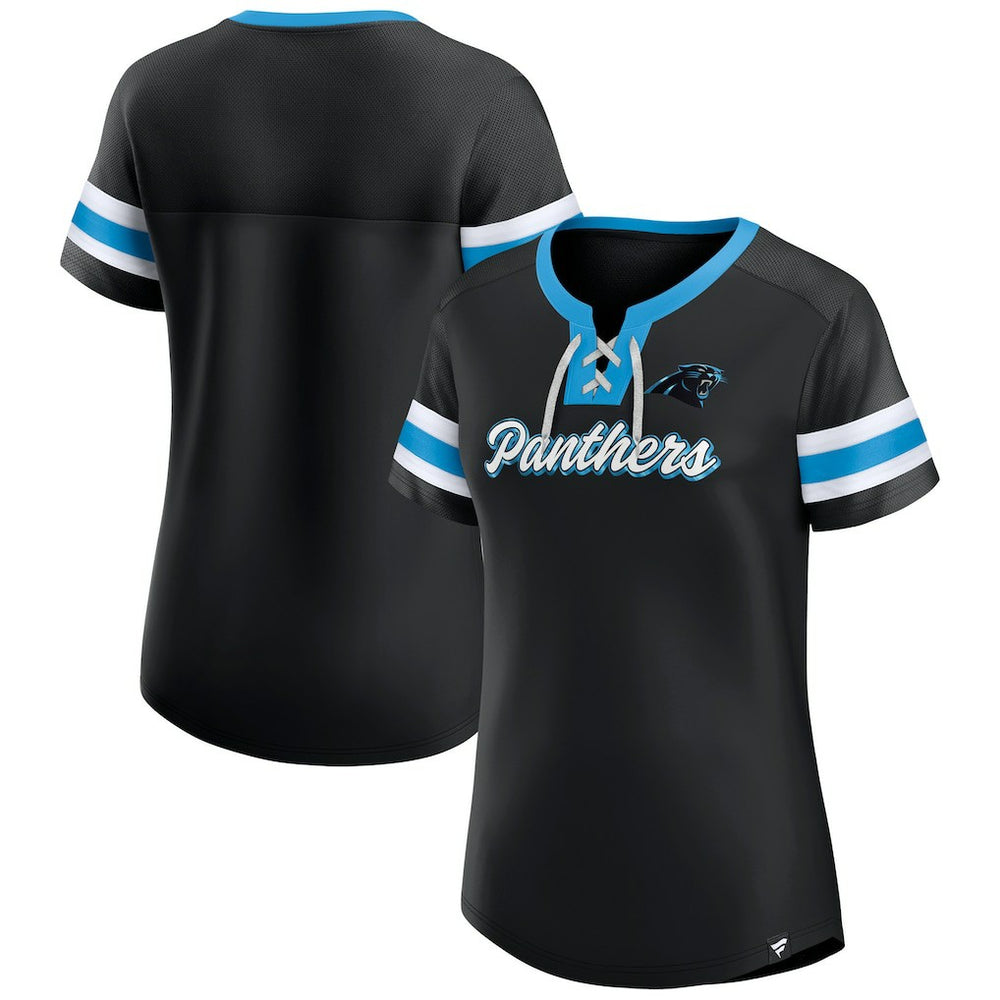 Carolina Panthers Women's Original State Lace-Up T-Shirt Black