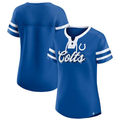 Indianapolis Colts Women's Original State Lace-Up T-Shirt Royal
