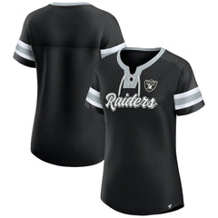 Las Vegas Raiders Women's Original State Lace-Up T-Shirt Black