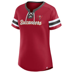Tampa Bay Buccaneers Women's Original State Lace-Up T-Shirt Red