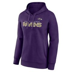 Baltimore Ravens Women's Iconic Cotton Fleece Checklist Pullover Hoodie Purple