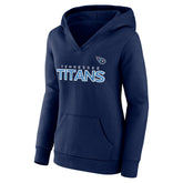Tennessee Titans Women's Iconic Cotton Fleece Checklist Pullover Hoodie Navy