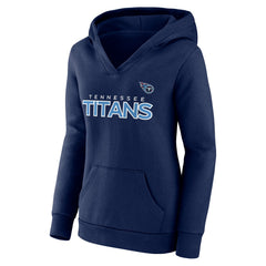 Tennessee Titans Women's Iconic Cotton Fleece Checklist Pullover Hoodie Navy