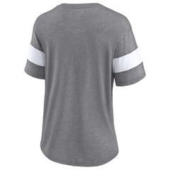 Cleveland Browns Women's Give It All Half-Sleeve Tri-Blend V-Neck T-Shirt Heather Gray