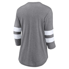 Cleveland Browns Women's Primary Logo 3/4 Sleeve Scoop Neck T-Shirt Heathered Gray