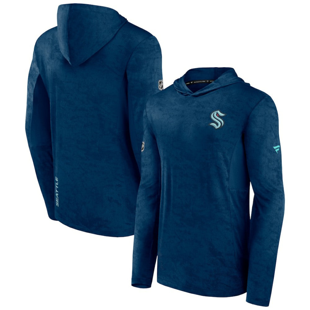NHL Seattle Kraken Fanatics Authentic Pro Rink Camo Pullover Hoodie - Deep Sea Blue