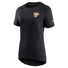 NHL Pittsburgh Penguins Fanatics Women's Authentic Pro Rink Raglan Tech T-Shirt - Black