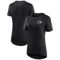 NHL Philadelphia Flyers Fanatics Women's Authentic Pro Rink Raglan Tech T-Shirt - Black