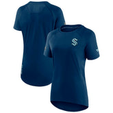 NHL Seattle Kraken Fanatics Women's Authentic Pro Rink Raglan Tech T-Shirt - Deep Sea Blue
