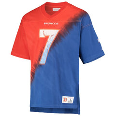 John Elway Denver Broncos Retired Player Name & Number Diagonal Tie-Dye V-Neck T-Shirt Orange/Royal