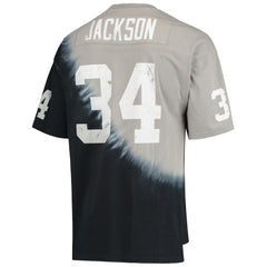 Bo Jackson Las Vegas Raiders Retired Player Name & Number Diagonal Tie-Dye V-Neck T-Shirt Black/Silver