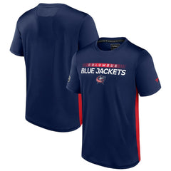 NHL Columbus Blue Jackets Fanatics Authentic Pro Rink Tech T-Shirt - Navy/Red