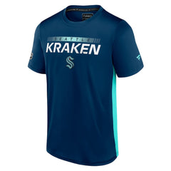 NHL Seattle Kraken Fanatics Authentic Pro Rink Tech T-Shirt - Deep Sea Blue/Light Blue