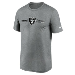 Las Vegas Raiders Horizontal Lockup Legend Performance T-Shirt Heather Charcoal