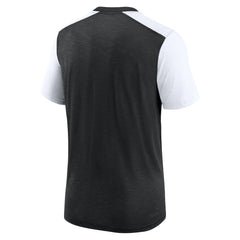 Las Vegas Raiders Color Block Team Name T-Shirt Heathered Black/White